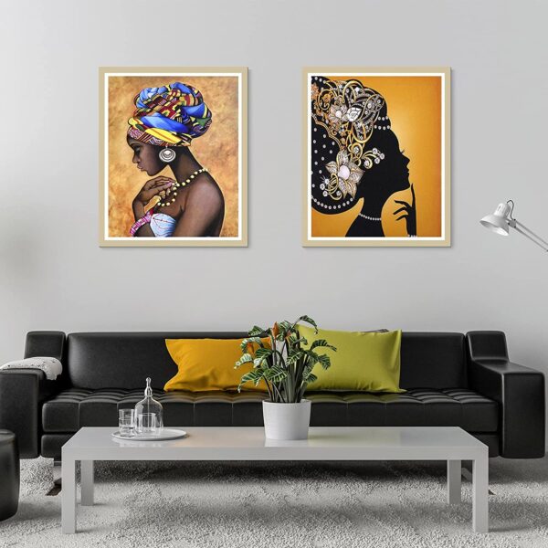Set of 6 African Wall Art Paintings: Captivating Ethnic Ancient Theme Canvas Prints - Unframed - Image 2