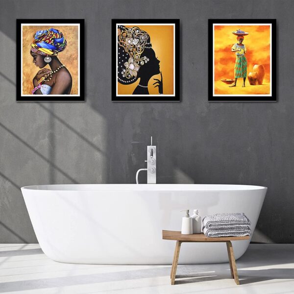 Set of 6 African Wall Art Paintings: Captivating Ethnic Ancient Theme Canvas Prints - Unframed - Image 5