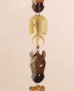 Exotic African Animal Masks Wall Plaque: Enhance Your Décor with Multicolor Charm