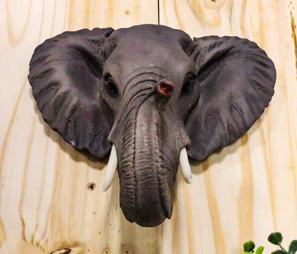 Majestic 9"African Bush Elephant Wall Bust Sculpture: A Symbol of Power and Beauty