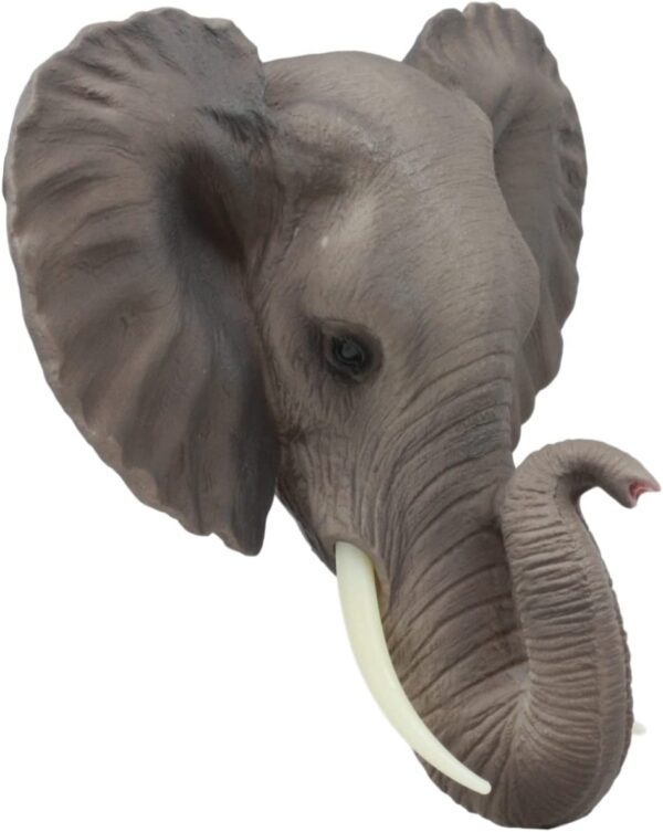 Majestic 9"African Bush Elephant Wall Bust Sculpture: A Symbol of Power and Beauty - Image 7