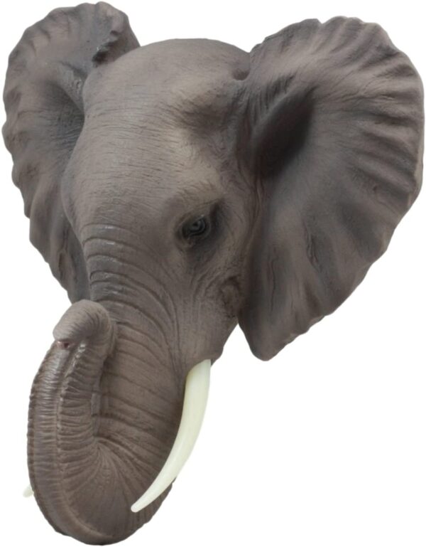 Majestic 9"African Bush Elephant Wall Bust Sculpture: A Symbol of Power and Beauty - Image 6