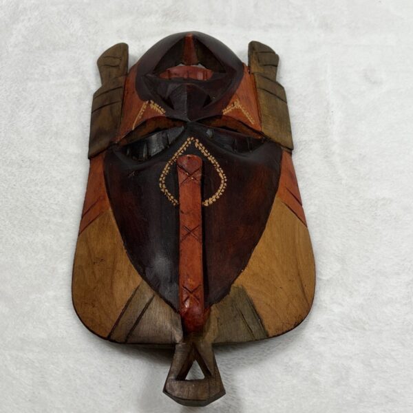 Discover African Splendor: Hand-Carved & Painted Wooden Tribal Mask Wall Decor, 8 inches of Artistic Excellence - Image 8
