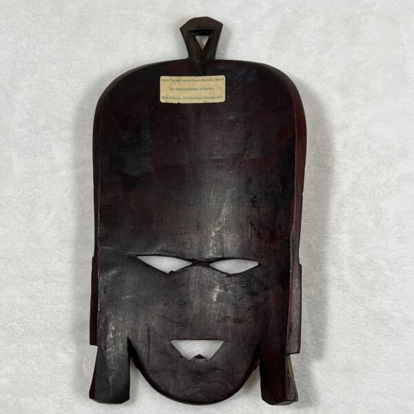 Discover African Splendor: Hand-Carved & Painted Wooden Tribal Mask Wall Decor, 8 inches of Artistic Excellence - Image 3