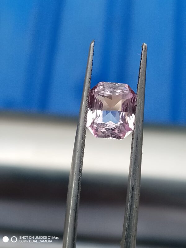 Radiant Elegance: 1.55 Carat Natural Peach Sapphire with 98% Loupe Clean Clarity